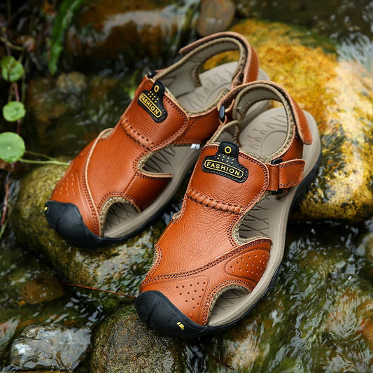 Men Sandals Soft Comfortable Non-Slip Men Shoes Comfortable Beach Sandals Men's Sandal Summer New Casual Flat Shoes Slippers