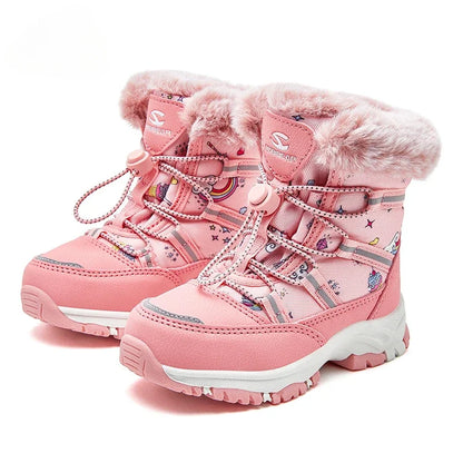 Children Casual Shoes Kids Outdoor Footwear Padded Boot Waterproof Girls & Boys Non-slip Paw Warm Fur Snow Boots Winter Sneakers