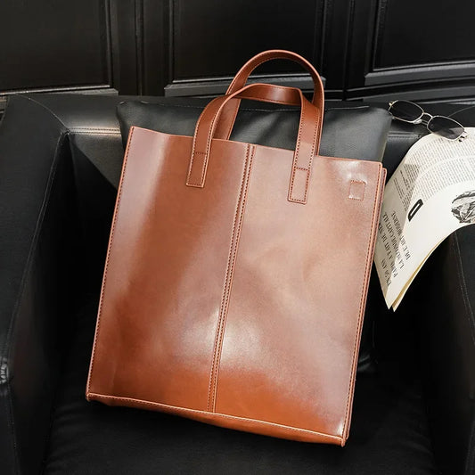 Vintage Top-Handle Bags Men's Handbags Fashion Business Men Shoulder Bag Hand Bags High Capacity Crossbody Bags Male Totes