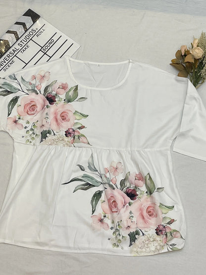 Plus Size Temperament Loose Woman Shirt Fashion Casual Blouse Elegant Long Sleeve Woman Shirt Holiday Weekend Top