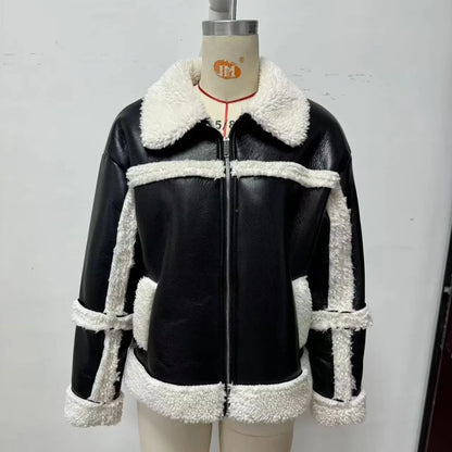 Women's Clothing 2024 Autumn and Winter New Fashion Casual Leather and Fur Lamb Wool Ladies Jacket Coat Winter Clothes Women