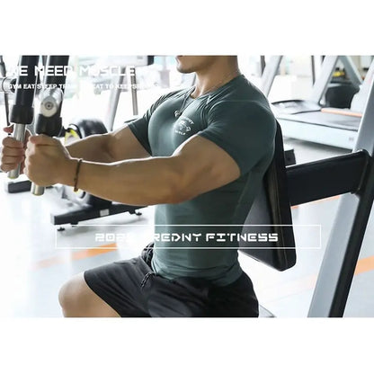 Men's Running Fitness Jogging Cycling Sportswear - Breathable, Moisture-Wicking, QuickDry, Muscle Training Compression T-Shirt