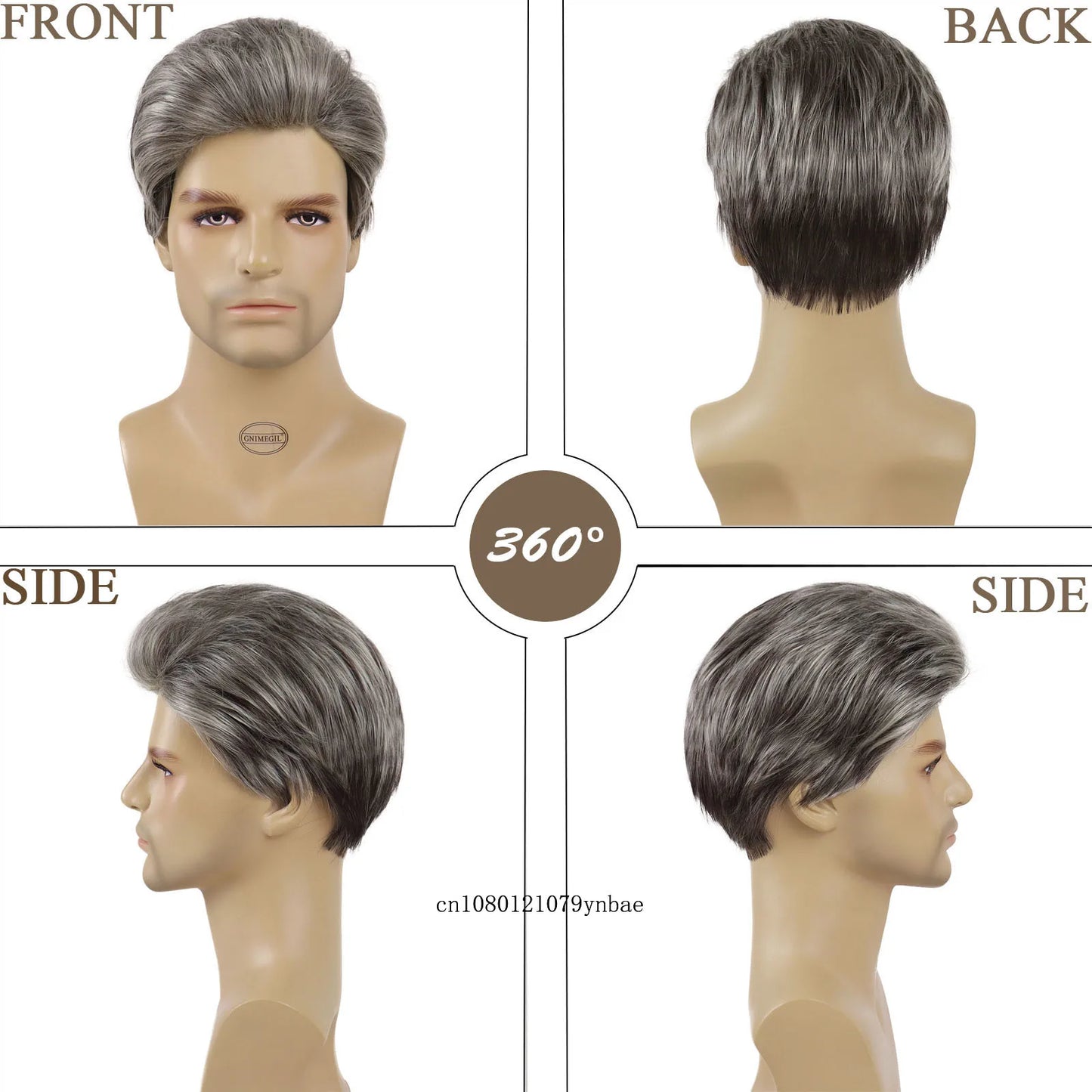 Short Wigs for Older Men Synthetic Grey Color Wig Toupees Natural Curly Wigs Daily Use Male Cosplay Costume Wig Hair Replacement