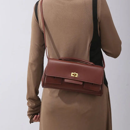 2025 New Luxury Design Top-Handle Bag For Women Evening Handbag Long Purse Solid Color Pu Shoulder Bags Fashionable Outfits