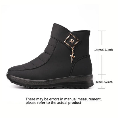 Womens Winter Snow Boots With Warm Fur Lining Comfortable Booties Non Slip Waterproof Outdoor Shoes