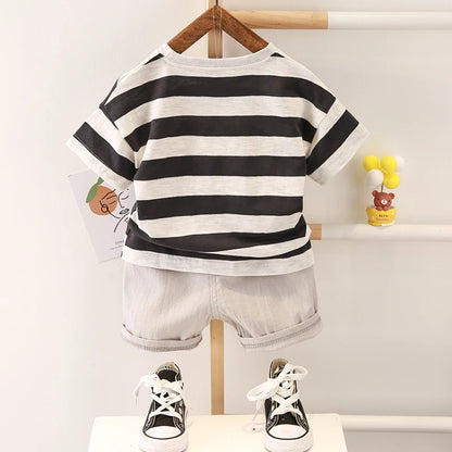 0-5 Years Old Baby Cotton Clothes Suits Fashion Summer kids Boys Clothing sets handsome