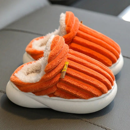 Children's Winter Plush Warm Slippers Kids Shoes Girls Boys Shoes Home Non-slip Snow Boots Student Cotton Shoes 1-10 Years