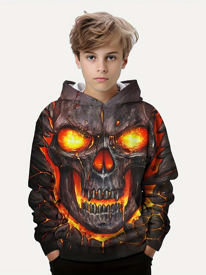 Stylish Lion 3D Printing Boys Casual Pullover Long Sleeve Hoodies Sweatshirt For Spring Fall Kids Hoodies Tops Outdoor Clothing