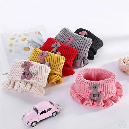 Baby Scarf Winter Neck Warmer for Kids Children Boys Girls Woolen Knitted Mustache Solid Warm Crochet Scarves Plaid Fashion Doll