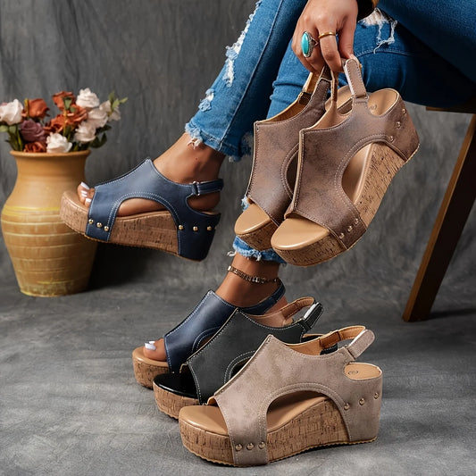 2025 New Women's Summer Sandals, Non Slip Walking Shoes, Wearing Wedge Heels, Party Slippers, and Women's Shoes.
