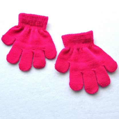 Children 1-3Y Winter Knitted Warm Gloves For Boys Girls Student New Solid Color Knitting Mittens Outdoor Cycling Skiing Gloves