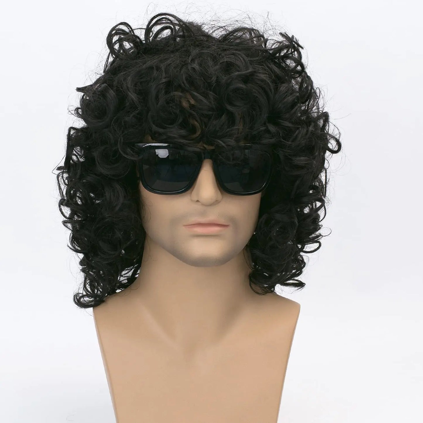 Men's Short Curly Hair Black  synthetic Wig Anime Role-Playing Wig Halloween Role-Playing Costume Wig