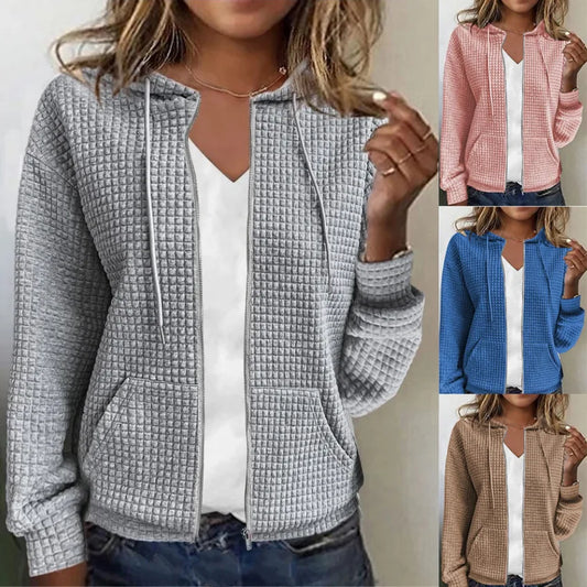 Women's Coats Zipper Hooded Cardigan Long Sleeve Sweater Jacket for Women