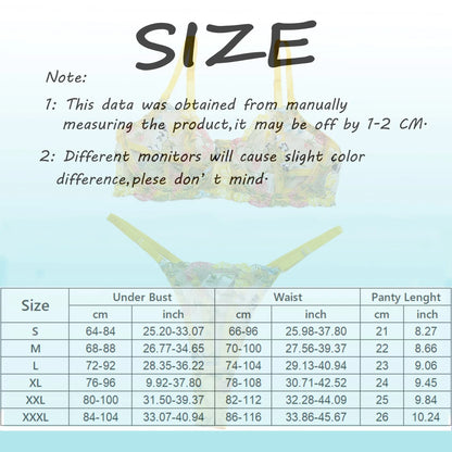 Women Underwire Lingerie Set Cute Push Up Strappy Embroidered Sheer Mesh Lingerie Set 2pcs Panty Bra Lingerie For Women LenceríA