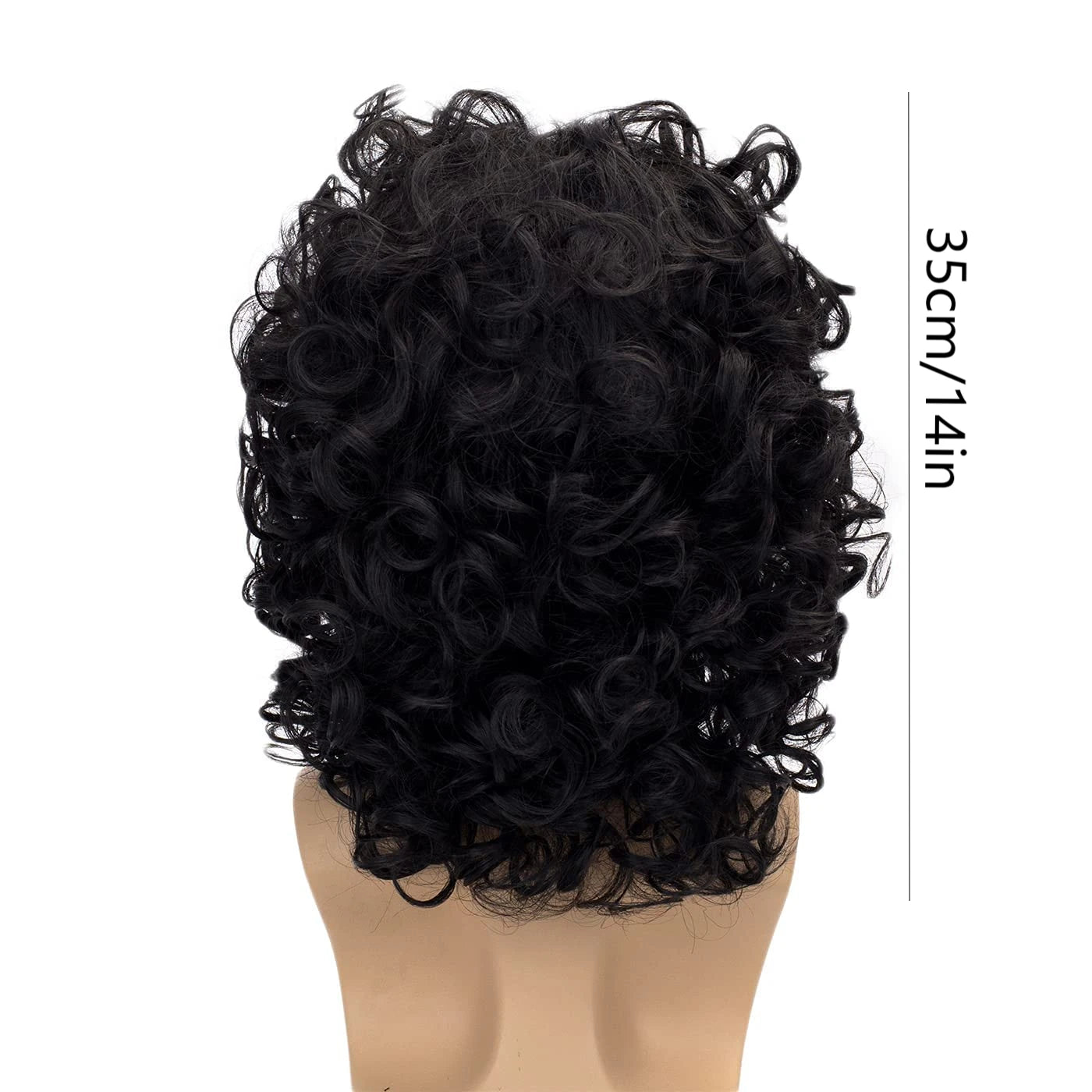 Men's Short Curly Hair Black  synthetic Wig Anime Role-Playing Wig Halloween Role-Playing Costume Wig