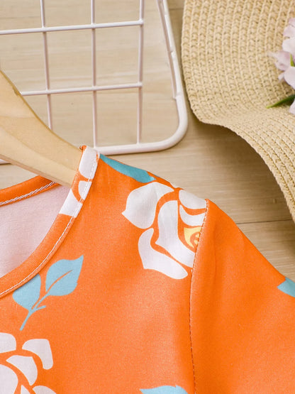 Girls' dress, children's clothing, summer casual dress, lightweight and breathable, suitable for girls aged 4 to 12.