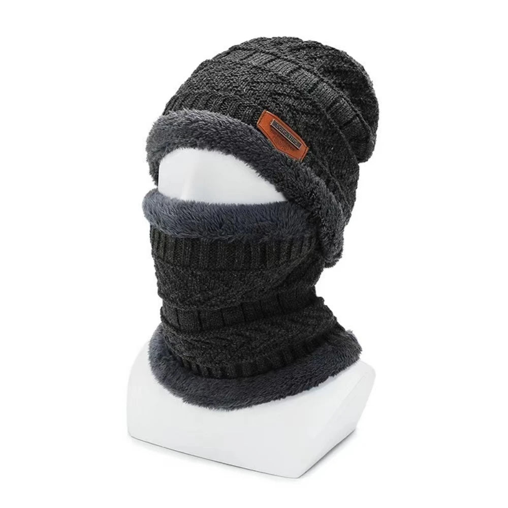 Boys Winter Hats and Scarves Set Boys Girls Add Thick Hats and Necklaces In Autumn Cute Baby Hats for Children Ages3-8Years