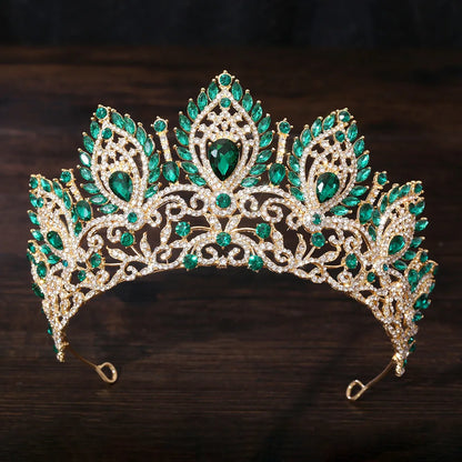 KMVEXO Baroque Queen Large Crystal Rhinestone AB Tiaras Crown Bridal Women Girl Wedding Diadem Princess Party Hair Dress Jewelry