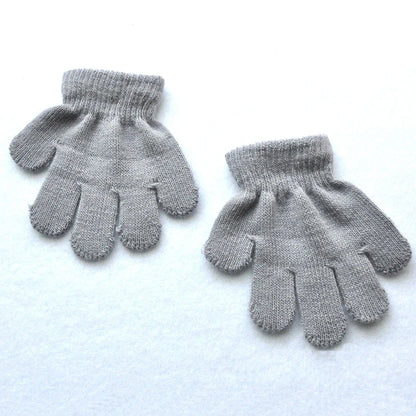 Children 1-3Y Winter Knitted Warm Gloves For Boys Girls Student New Solid Color Knitting Mittens Outdoor Cycling Skiing Gloves