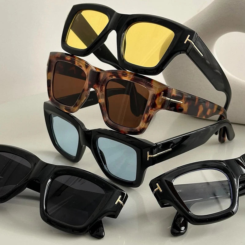 Fashion Square Sunglasses2025 Women Brand T-Shaped Large Frame Sun Glasses Trendy Hip Hop Eyewear Shadow for Female Eyeglasses