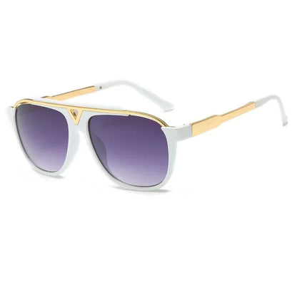 Popular Fashion Men Sunglasses Square Metal Combination Frame Anti-UV400 Lens
