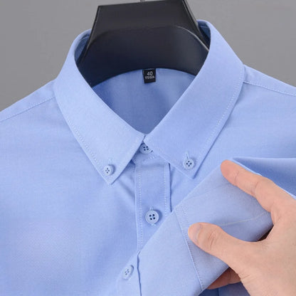 New Quality Anti-Wrinkle Men Shirt Long Sleeves Dress Shirts For Men Slim Fit Camisa Social Business Blouse White Shirt S-4XL