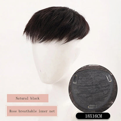 Short wigs for men's male black wig synthetic natural hair for young man balding sparse hair crew cut hair style PAGEUP