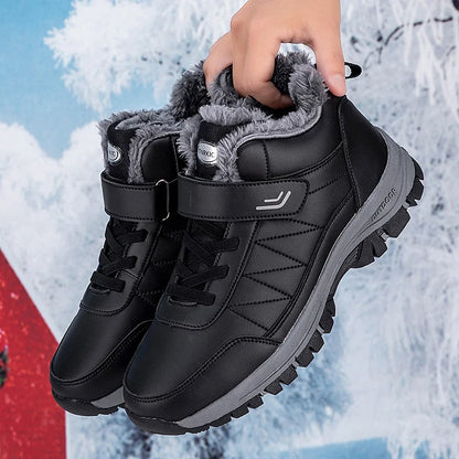 Winter Boots for Men New Waterproof PU Leather Warm Snow Ankle Boots Outdoor Warm plush Non-slip Work High-top Casual Shoes