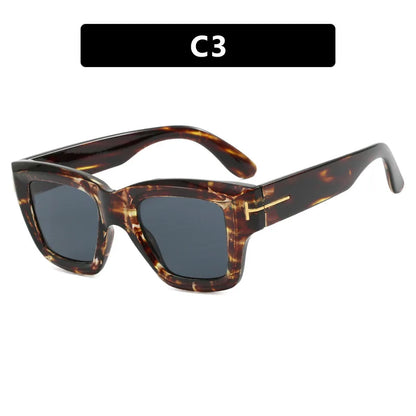 Fashion Square Sunglasses2025 Women Brand T-Shaped Large Frame Sun Glasses Trendy Hip Hop Eyewear Shadow for Female Eyeglasses