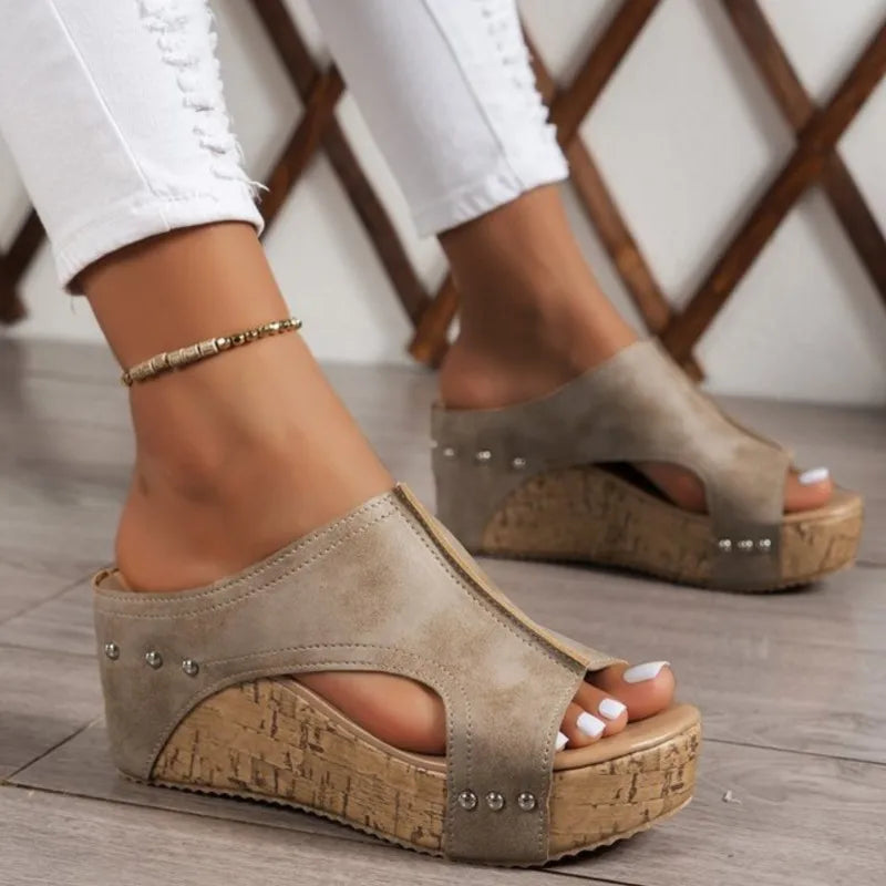 Sandals Shoes Women Summer Soft Women Shoe Slides Women's Sandals Wedge Shoes Woman Platform Heels Slippers Women Footwear