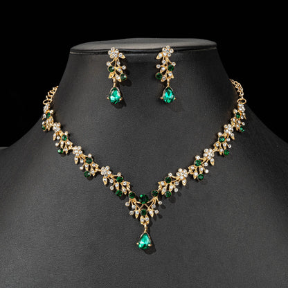 High Quality Fashion Crystal Wedding Bridal Jewelry Sets Women Bride Tiara Crowns Earring Necklace Wedding Jewelry Accessories