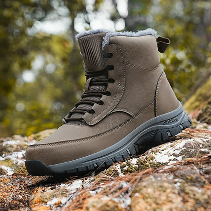 New Men Winter Snow Boots For Waterproof Leather Sneakers Super Warm Men's Boots Outdoor Male Hiking Boots Work Shoes Size 39-48