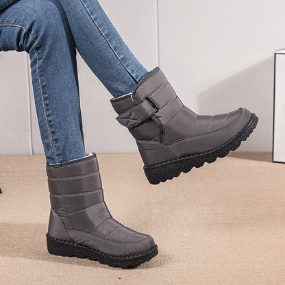 2025 Women's Snow Boots Women Winter Shoes Keep Warm Plush Fashion Ladies Outdoor Non-slip Waterproof Mid Calf Boots Femme