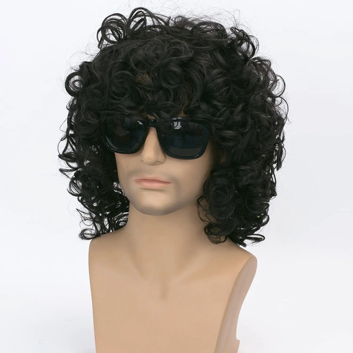 Men's Short Curly Hair Black  synthetic Wig Anime Role-Playing Wig Halloween Role-Playing Costume Wig