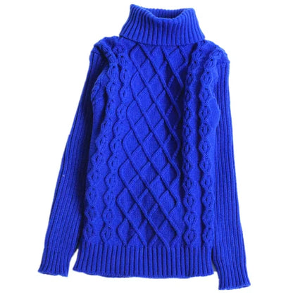 Autumn Winter Boys Clothing Teen Girls Sweater Kids Fashion Turtleneck Sweater Family Matching Pullovers Outwear Knit Clothing