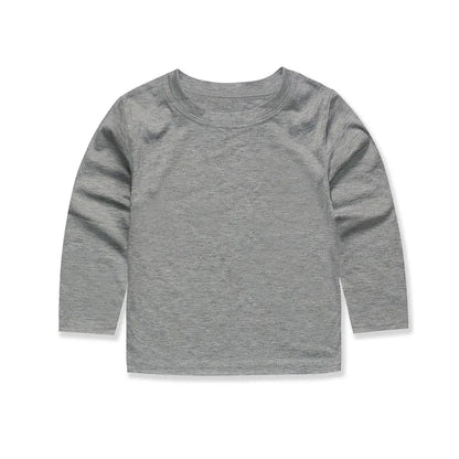 Boys T Shirts for Kids 2 to 3 4 5 6 7 8 9 10 11 12 13 14 Years 100% Cotton Spring Clothes Teenage Girls Tshirt Long Sleeve Tees