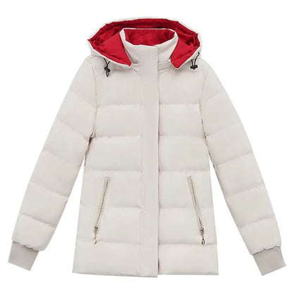Women Winter Jacket 2025 New Velvet Cotton Padded Jacket Female Detachable Hooded Parkas Warm Cotton Coat Short Jacket Outerwear