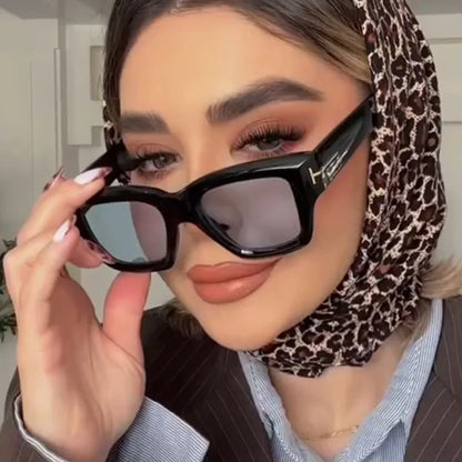 Fashion Square Sunglasses2025 Women Brand T-Shaped Large Frame Sun Glasses Trendy Hip Hop Eyewear Shadow for Female Eyeglasses