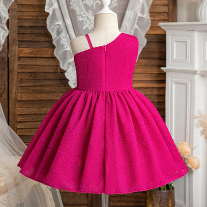Elegant Party Dress for Girls Formal Evening Luxury Dress 2024 New Bow Sleeveless Princess Dresses Children Birthday Party Gown