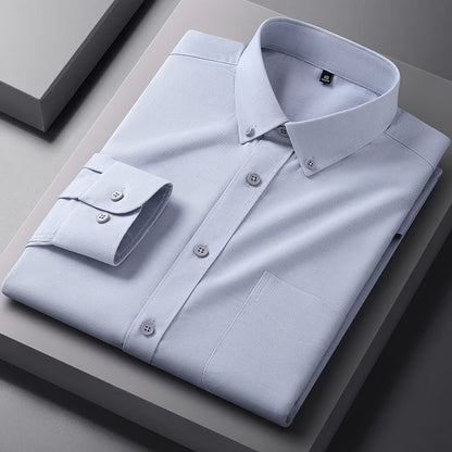 New Quality Anti-Wrinkle Men Shirt Long Sleeves Dress Shirts For Men Slim Fit Camisa Social Business Blouse White Shirt S-4XL