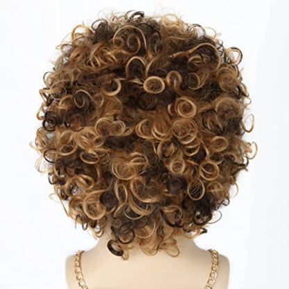 Men's Short Curly Hair Black  synthetic Wig Anime Role-Playing Wig Halloween Role-Playing Costume Wig