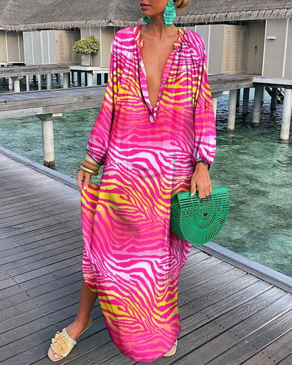 Summer Long Elegant Robe Dress 2023 Fashion Party Long Sleeve Dresses Women's Casual Sundress Vintage Dresses For Women Clothing