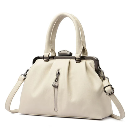 Large-capacity casual cross-body handbag 2025 new niche design new European and American fashion bag pleated simple one-shoulder