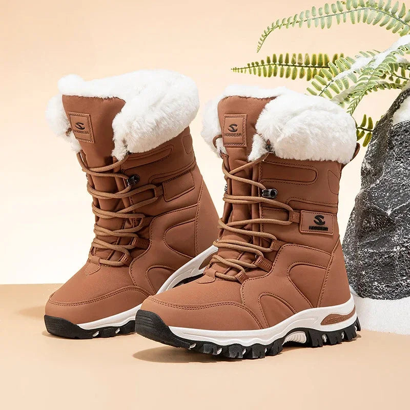 Winter Children's High Top Casual Snow Boots Boys And Girls Soft Bottom Non Slip Plush Thick Insulated Waterproof Cotton Shoes