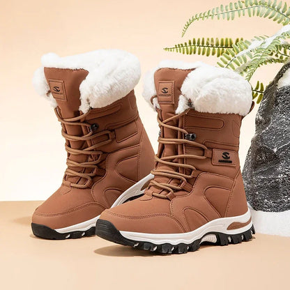 Winter Children's High Top Casual Snow Boots Boys And Girls Soft Bottom Non Slip Plush Thick Insulated Waterproof Cotton Shoes