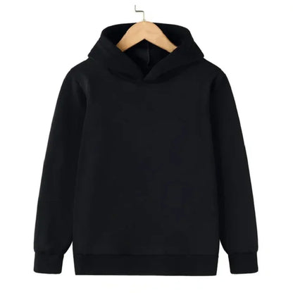 Child Sweatshirt Black Kids Clothes Autumn and Winter Children's Pullover Sweater with Fleece Hoodie Casual Children's Hoodie