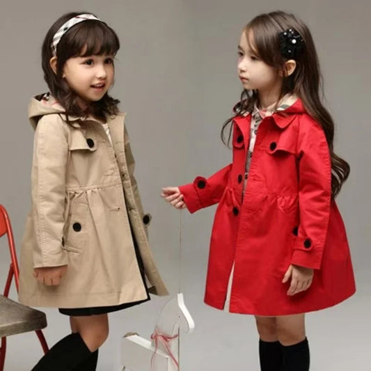 Children's Autumn and Winter Trench Coat 2025 Girls' New Jacket Korean Version British Style Girls' Trench Coat 100-160CM
