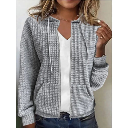 Women's Coats Zipper Hooded Cardigan Long Sleeve Sweater Jacket for Women