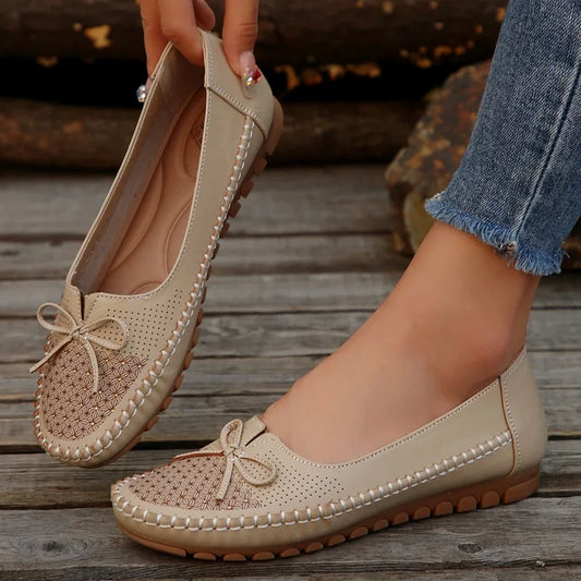 Women's Shoes 2025 New Slip on Women's Flats Casual Round Toe Flat Shoes Women Breathable Loafers Shallow Comfort Shoes Ladies