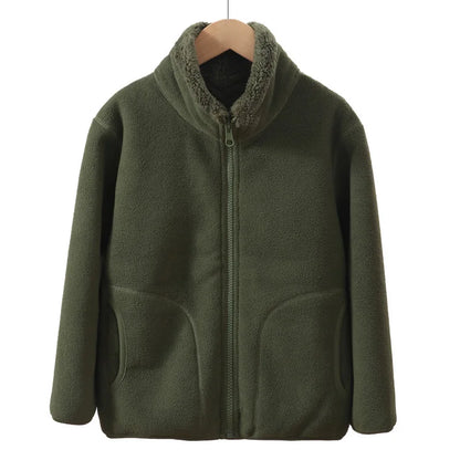 School Children's Winter Jacket Fleece Thick Warm Teenage Boys Girls Outerwear Windproof Casual Cozy Coats 18 19 20 Years Tops